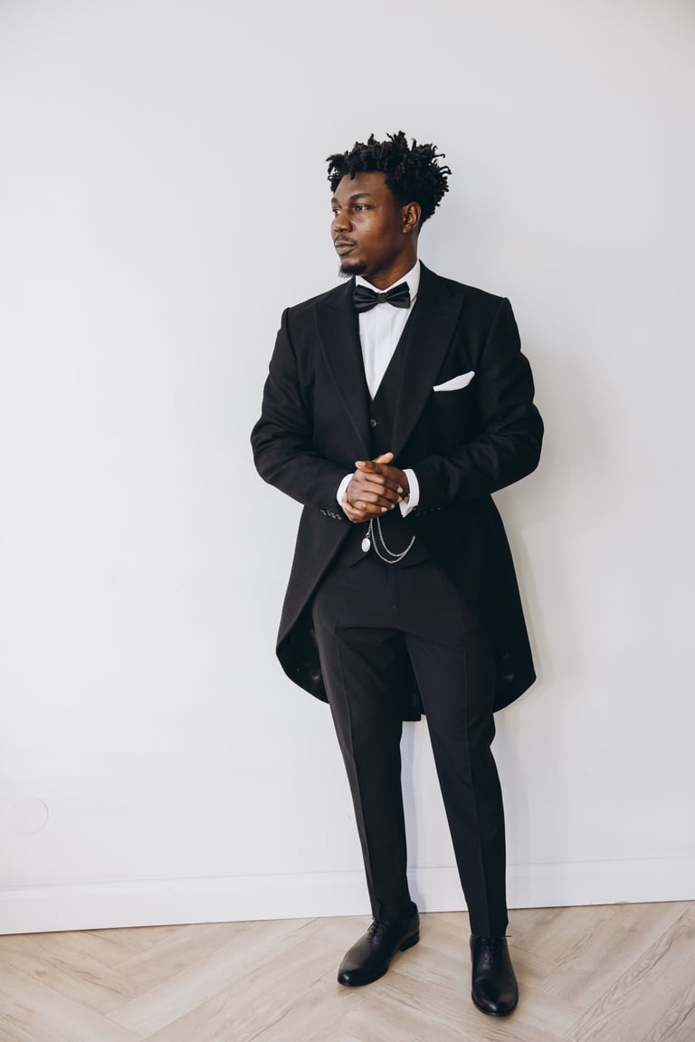 Groom in black tailcoat