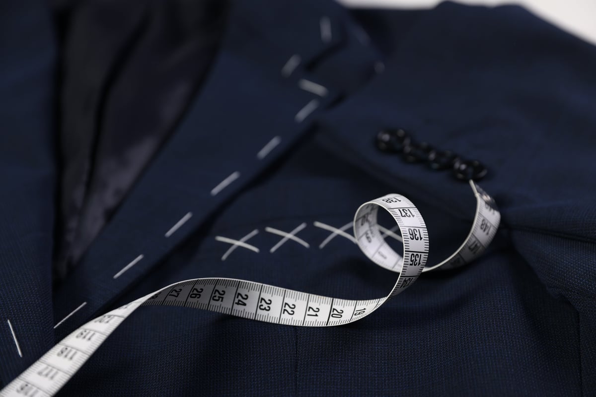 Elegant semi-ready jacket and measuring tape